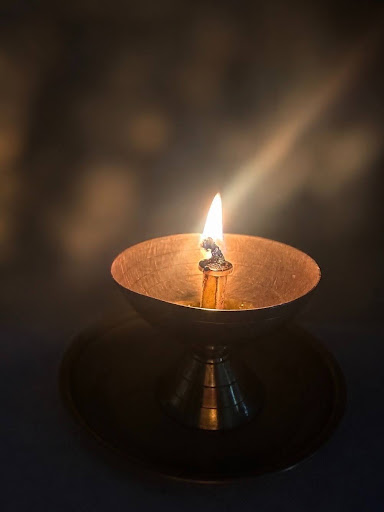 A lit diya for Independence Day at MCS